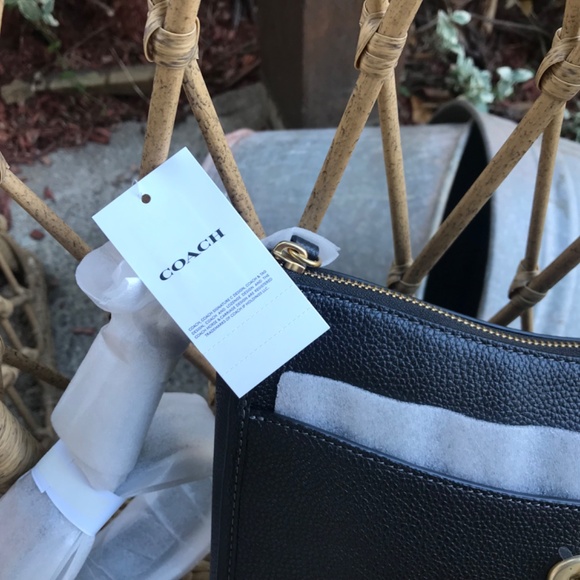 Coach Pebble Leather Chaise Crossbody Handbag- Black - Picture 2 of 6